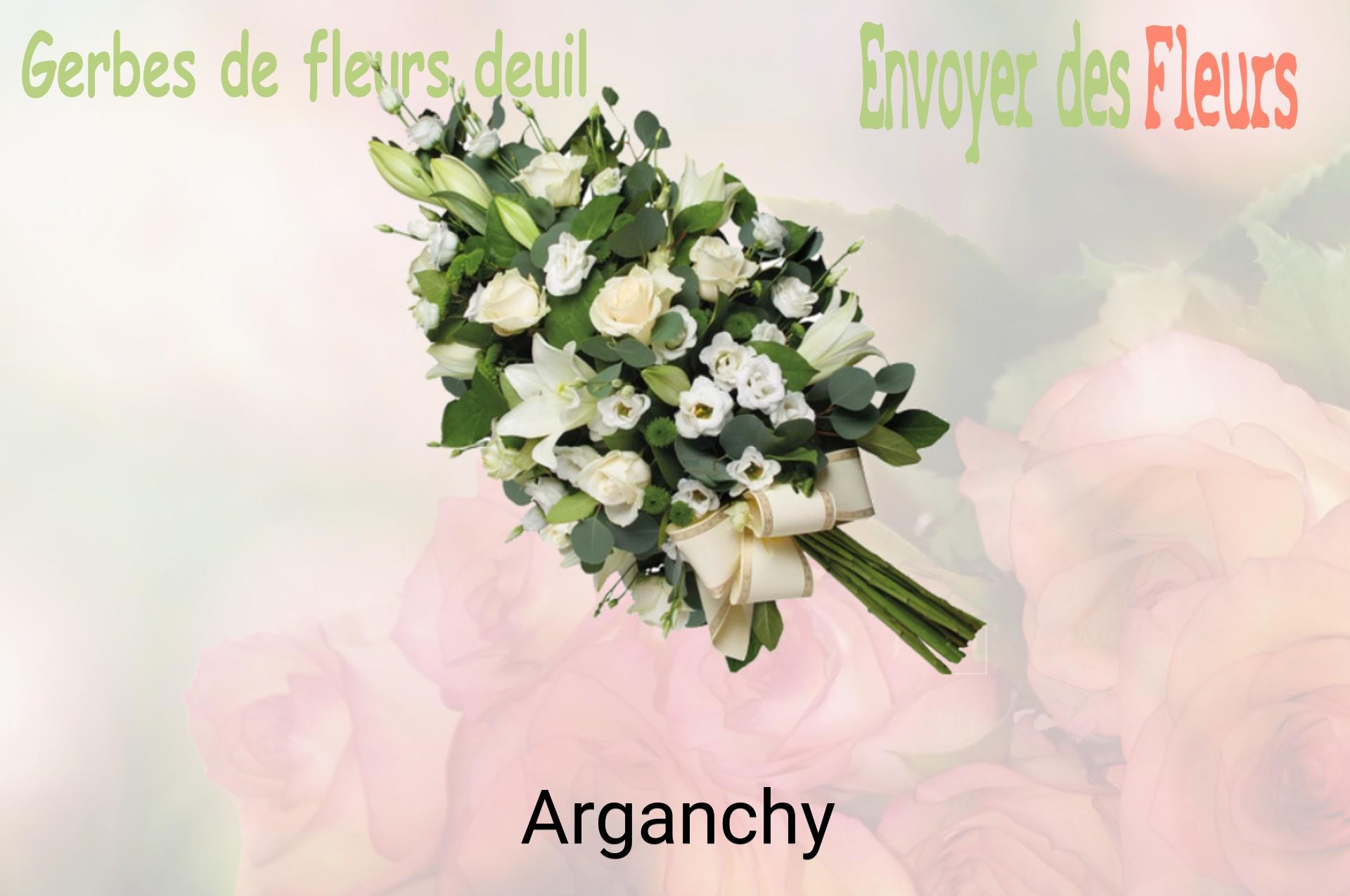 Gerbe de fleurs de deuil livrée à Arganchy